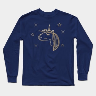 Gold Unicorn Party Long Sleeve T-Shirt